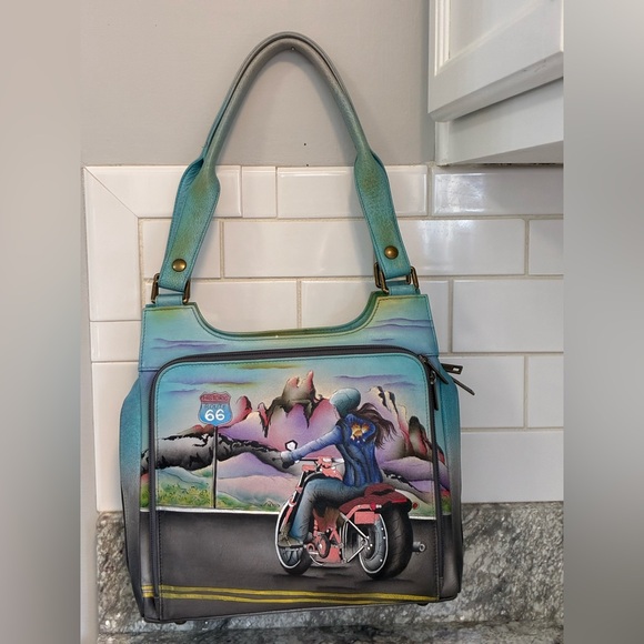 Anuschka Artistic Historic Route 66 Shoulder Bag - Picture 2 of 16